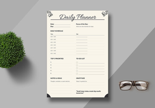 Minimal Planner Template Layout