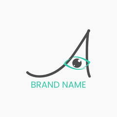 Eye and A letter logo for company