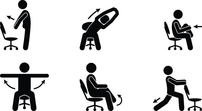 Office chair exercises and stretches for desk workers to relieve tension