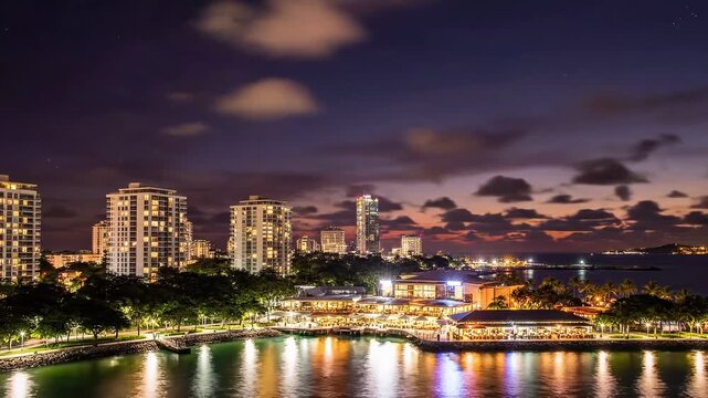 Darwin Australia Waterfront Skyline Sunset Hyperlapse 4K Video