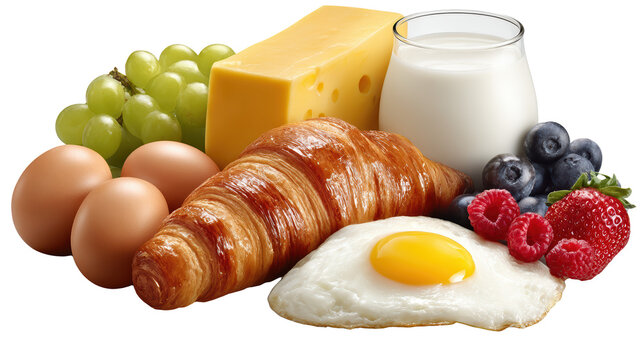 Eggs fruit and cheese platter delicious breakfast or brunch spread featuring eggs fresh fruit and assorted cheeses - Powered by Adobe