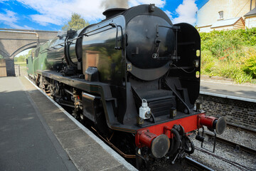 Obraz premium steam railway locomotive preserved heritage railway england uk