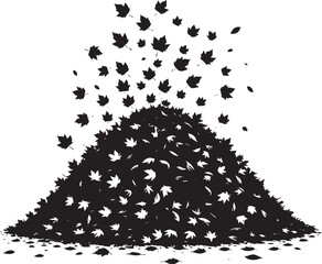  Garden Autumn Leaves Pile Vector Illustration