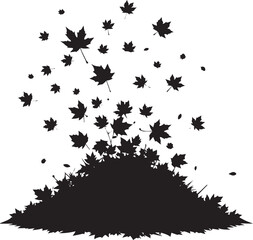  Garden Autumn Leaves Pile Vector Illustration