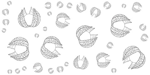 Abstract floral illustrations with small circles for a unique artistic composition