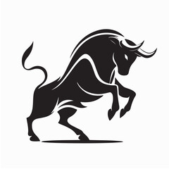 Obraz premium Spanish Fighting Bull Design Logo Vector Isolated on White Background