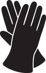 Obraz premium Lambskin Leather Gloves icon in silhouette white background. 