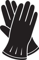 Obraz premium Pigskin Leather Gloves icon in silhouette white background. 