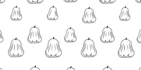 Seamless pattern of bell peppers in a simple, clean outline drawing style