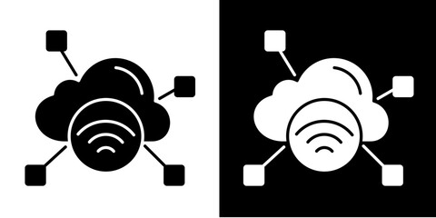 Internet Of Things  Icon Set White Glyph Style Collection