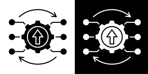 Process Optimization  Icon Set White Glyph Style Collection