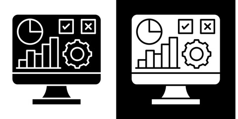 Data-Driven Decision  Icon Set White Glyph Style Collection