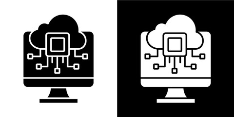 Edge Computing  Icon Set White Glyph Style Collection