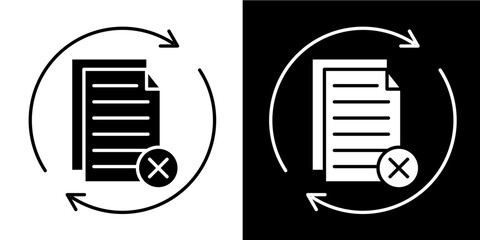 Paperless Process  Icon Set White Glyph Style Collection