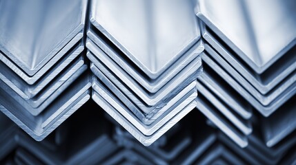 Obraz premium assembly. Precisely arranged industrial metal components forming geometric patterns under overhead workshop lighting. safety posters.