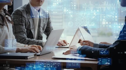 Group of business people meeting and digital technology concept - Powered by Adobe