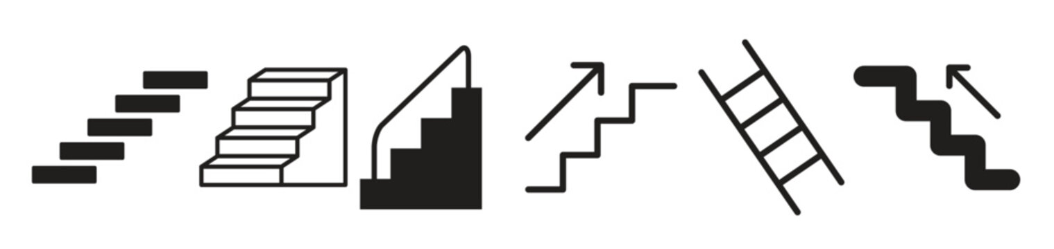Stairs icon template black color editable. Stairs icon symbol Flat vector illustration for graphic and web design.