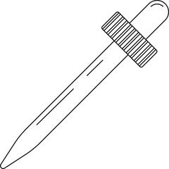 Eye Dropper Outline Icon Illustration on White Background