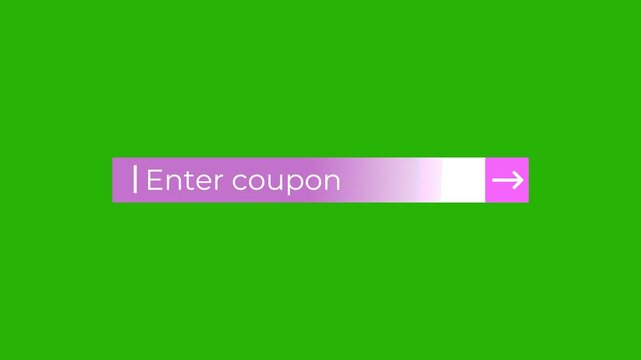 coupon code input field and entry bar ui animation.