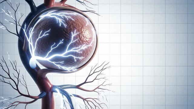 Medical Animation of Brain With Electrical Activity, Scientific Visualization