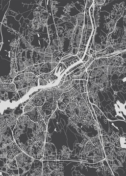 City map Gothenburg, monochrome detailed plan, vector illustration