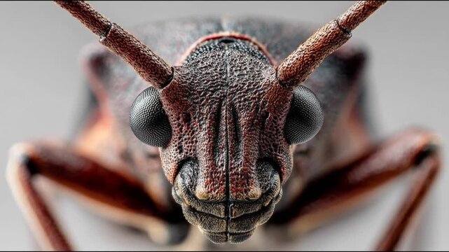 Extreme Macro Photography Capturing Intricate Detail of an Insect's Head and Compound Eyes