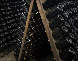 close up view of vine bottles © Vika