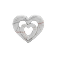 Elegant Nested Marble Hearts - A Symbol of Love and Unity isolated on transparent background