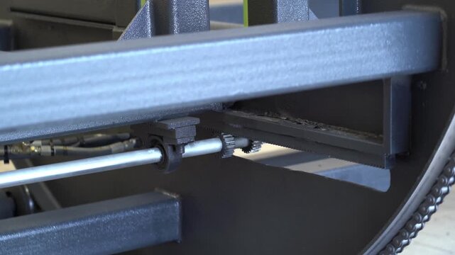 Chain Guide Rail with Rollers on Industrial Steel Frame