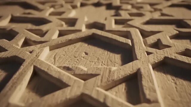 Intricate Stone Carving Pattern Closeup.