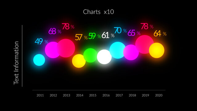 HUD Neon Infographics Chart Bars x10
