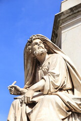 Fototapeta premium White Marble Statue of Isaiah Detail in Rome, Italy
