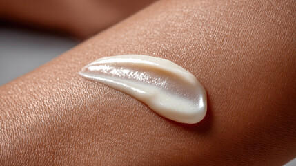 Fototapeta premium Cream skin macro smooth moisturizing healthy closeup texture beauty hydration soft glowing body care wellness fresh clean detail cosmetic lotion
