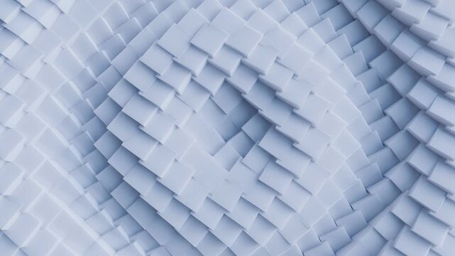 abstract white 3d cube background, motion graphic render wallpaper backdrop, 4k seamless loop	
