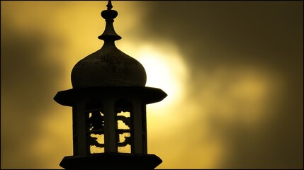 dome. Silhouetted architectural dome against a dawn sky, showcasing abstract monument shapes with gradient sunrise colors. real-estate listings.