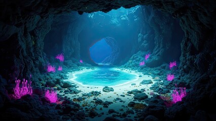 An abstract 3D fractal background featuring blue circles and glowing light textures that form a global sphere representing Earth's atmosphere and ocean within the dark night of the universe