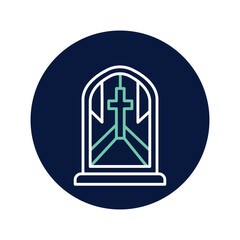 Obraz premium Stained Glass Window vector, pixel perfect, illustrator file 