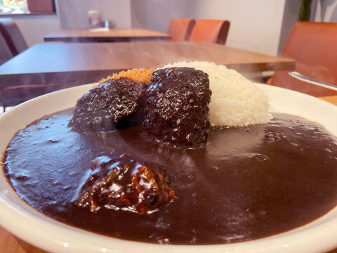 ヒレカツ黒カレー