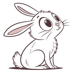 Fototapeta premium Cartoon rabbit sitting