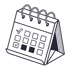 Desk calendar with checklist