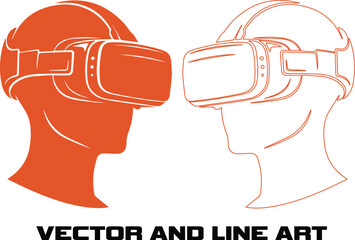 Two silhouettes engaging in virtual reality