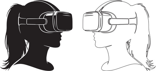 Two individuals engaging in virtual reality experience