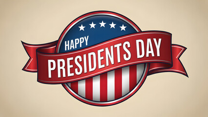 Happy presidents day celebration with patriotic american flag design