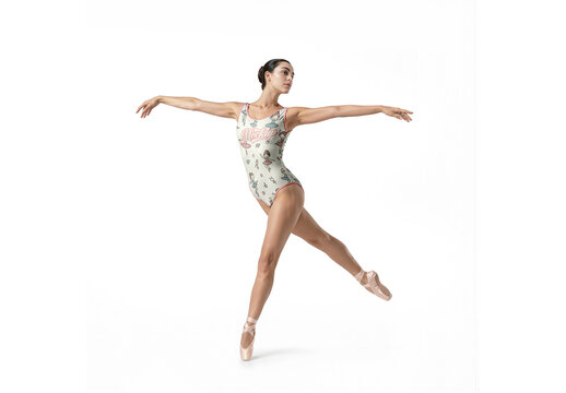 Ballet Dancer Mockup In Leotard Performing Pointe Pose