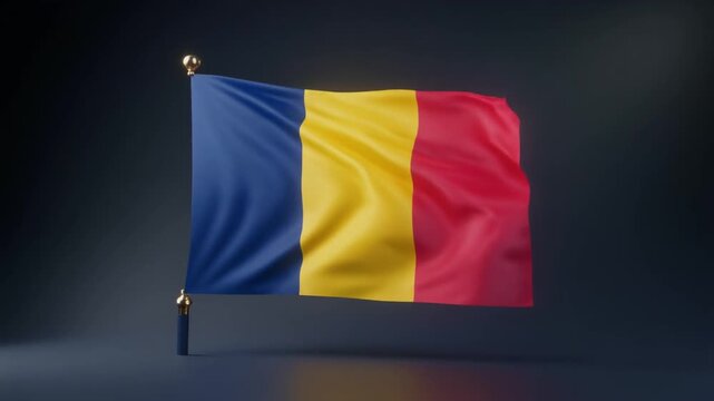 National flag of chad against dark background