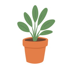 Potted houseplant illustration suited for interior decor inspiration, calm living aesthetics, and indoor greenery focused articles.