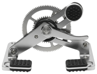 Silver metal geared mechanism tool with rubber pads isolated with transparent background