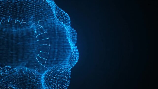 Futuristic blue digital network visualization highlighting connectivity and technology trends.