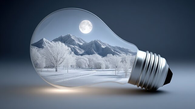 Premium eco pack: bulb-winter center logo, 15K clipping-path, print poster & e-detail ready