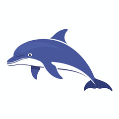 Fototapeta premium Simple Blue Dolphin Illustration